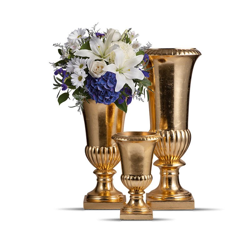 Gold Ornate Goblet Fiberglass Wedding Vase