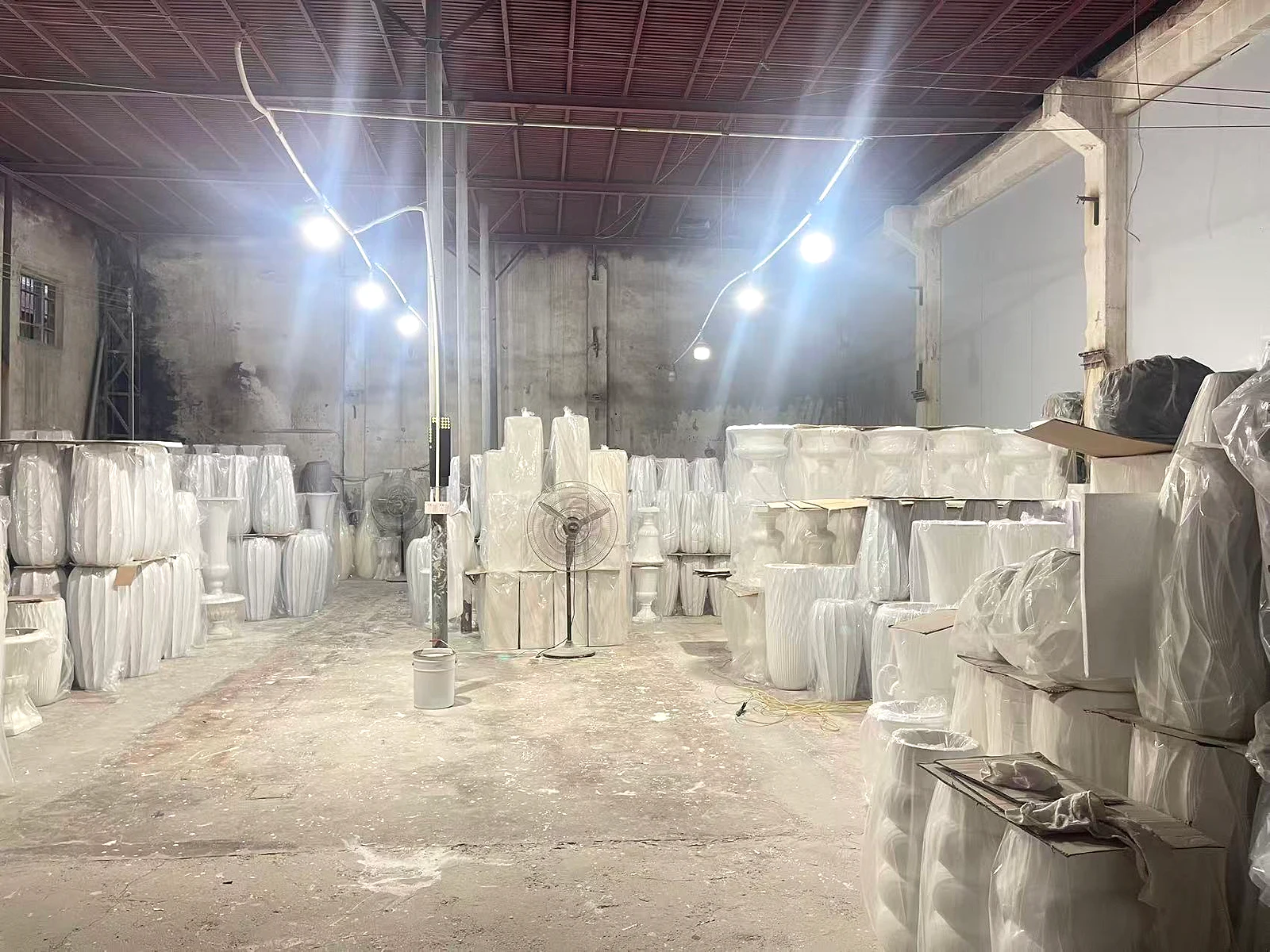 Finished LANFONI planters prepared in the workshop