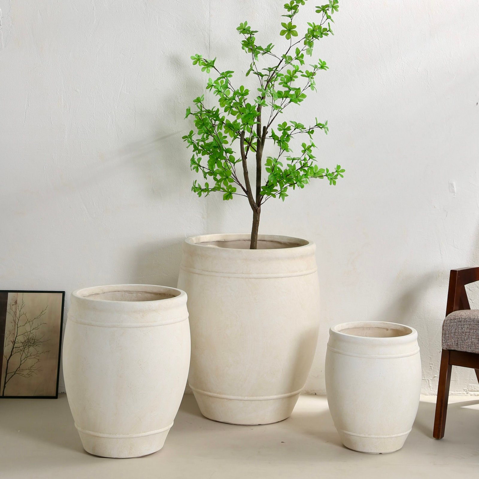 YT-601 Antique Ivory White magnesium oxide planter