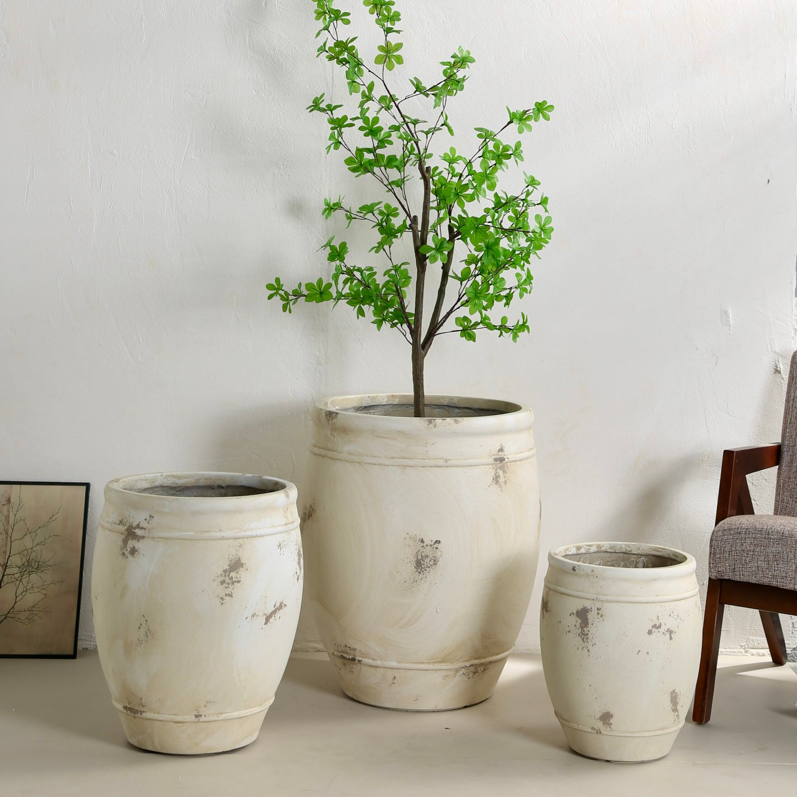 YT-601 Antique Distressed Brown magnesium oxide planter