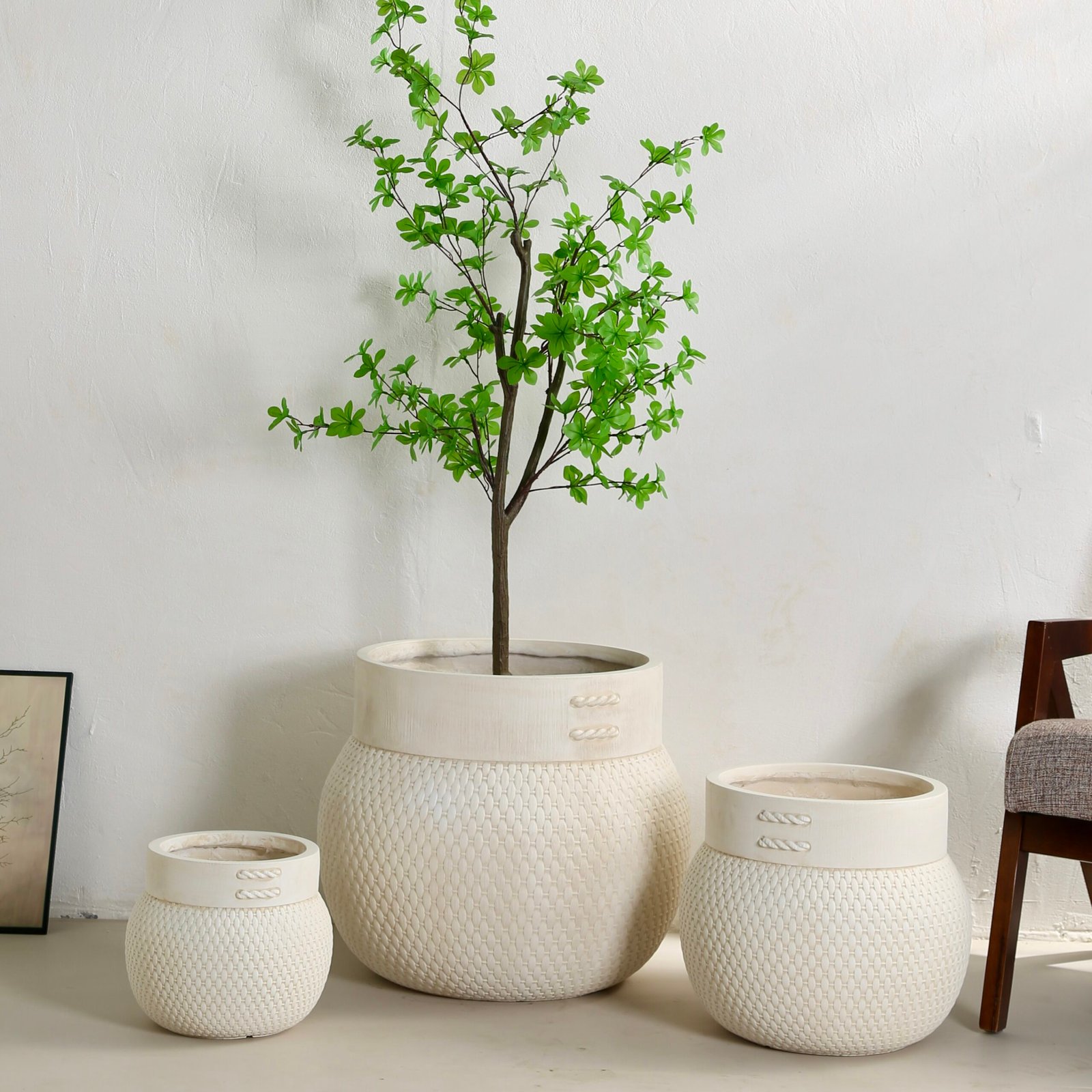 YT-811 Antique White magnesium oxide planter